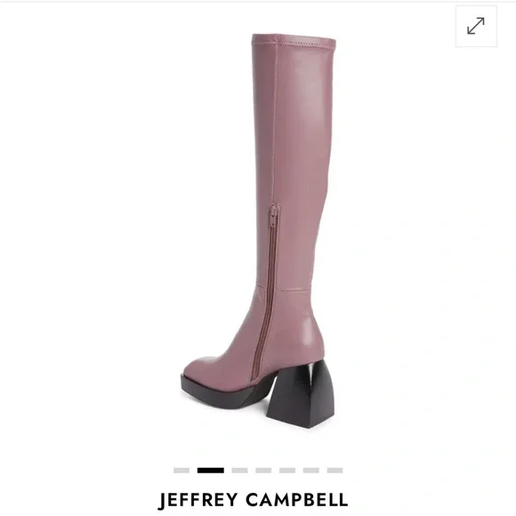 NWT Jeffrey Campbell Dauphin Knee-high Square-toe Heel Boots Size 10 Violet - Picture 4 of 16